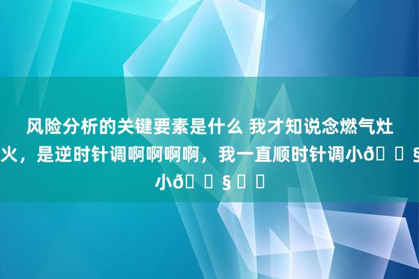 风险分析的关键要素是什么 我才知说念燃气灶调小火，是逆时针调啊啊啊啊，我一直顺时针调小😧 ​​