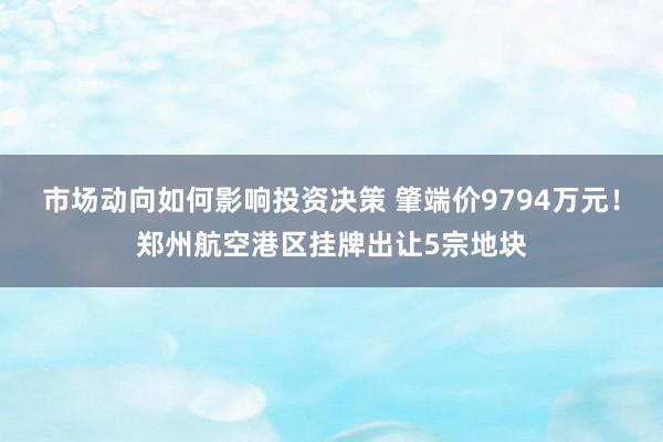 市场动向如何影响投资决策 肇端价9794万元！郑州航空港区挂牌出让5宗地块