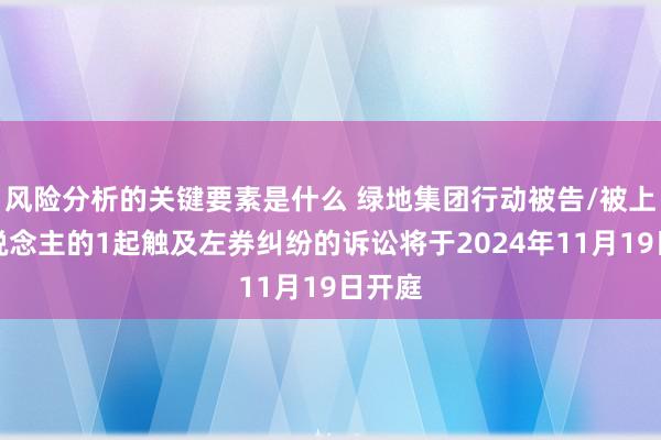 风险分析的关键要素是什么 绿地集团行动被告/被上诉东说念主的1起触及左券纠纷的诉讼将于2024年11月19日开庭