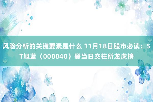 风险分析的关键要素是什么 11月18日股市必读：ST旭蓝（000040）登当日交往所龙虎榜