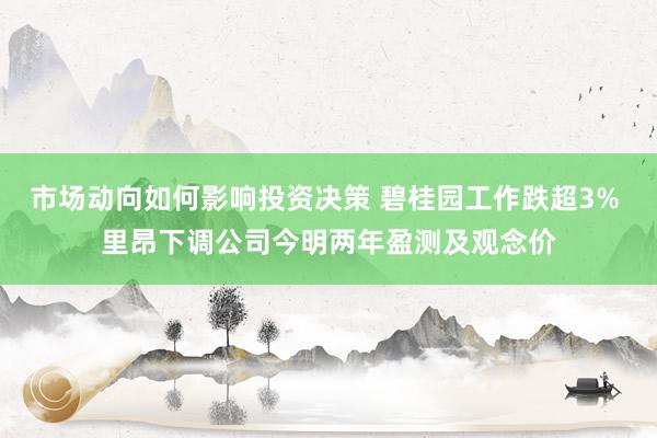 市场动向如何影响投资决策 碧桂园工作跌超3% 里昂下调公司今明两年盈测及观念价