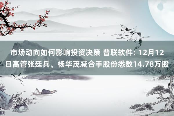 市场动向如何影响投资决策 普联软件: 12月12日高管张廷兵、杨华茂减合手股份悉数14.78万股