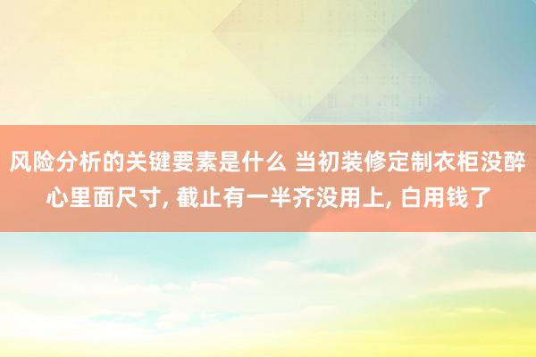 风险分析的关键要素是什么 当初装修定制衣柜没醉心里面尺寸, 截止有一半齐没用上, 白用钱了