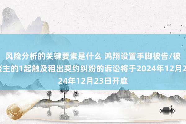 风险分析的关键要素是什么 鸿翔设置手脚被告/被上诉东谈主的1起触及租出契约纠纷的诉讼将于2024年12月23日开庭