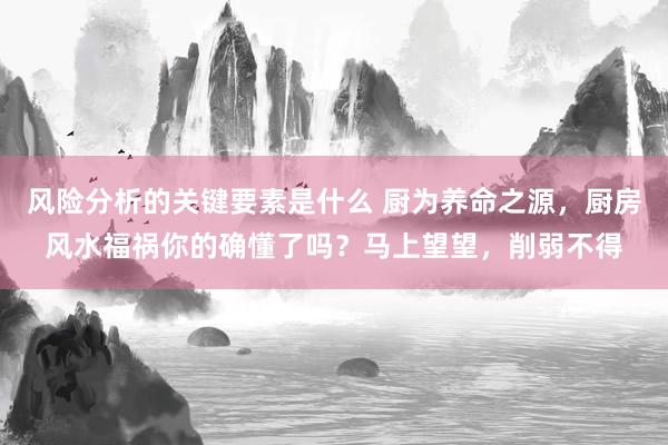 风险分析的关键要素是什么 厨为养命之源，厨房风水福祸你的确懂了吗？马上望望，削弱不得