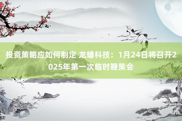 投资策略应如何制定 龙蟠科技：1月24日将召开2025年第一次临时鞭策会