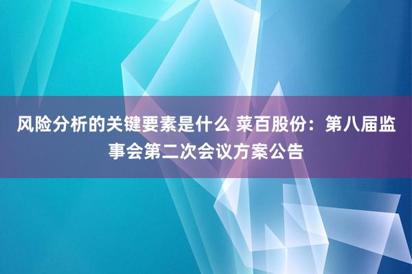 风险分析的关键要素是什么 菜百股份：第八届监事会第二次会议方案公告