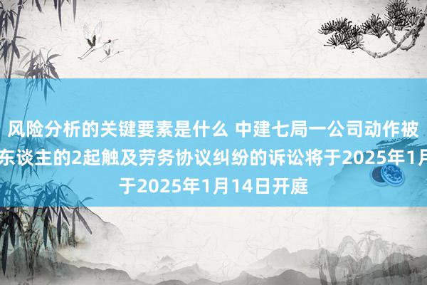 风险分析的关键要素是什么 中建七局一公司动作被告/被上诉东谈主的2起触及劳务协议纠纷的诉讼将于2025年1月14日开庭