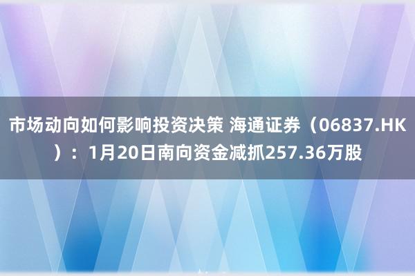 市场动向如何影响投资决策 海通证券（06837.HK）：1月20日南向资金减抓257.36万股