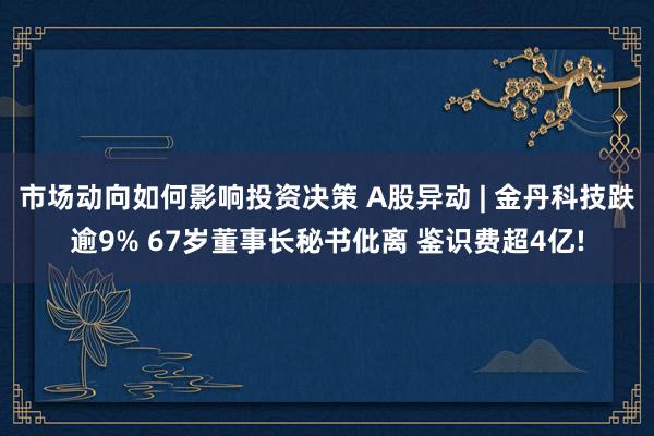 市场动向如何影响投资决策 A股异动 | 金丹科技跌逾9% 67岁董事长秘书仳离 鉴识费超4亿!