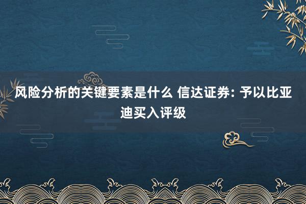 风险分析的关键要素是什么 信达证券: 予以比亚迪买入评级