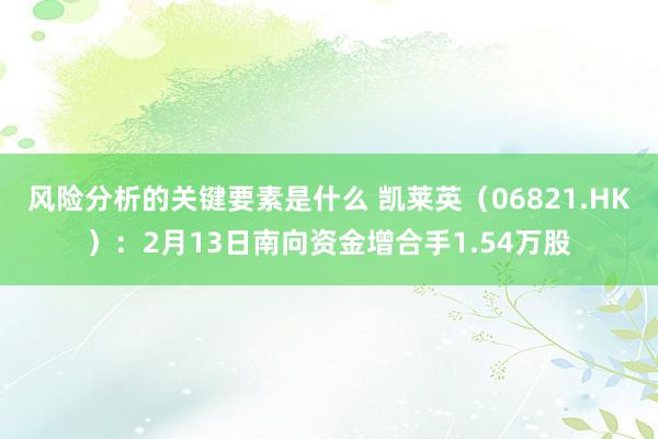 风险分析的关键要素是什么 凯莱英（06821.HK）：2月13日南向资金增合手1.54万股