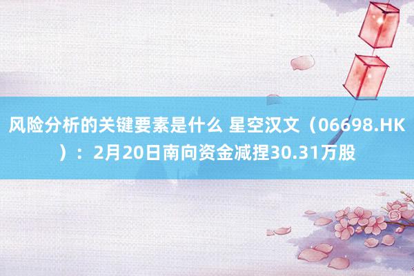 风险分析的关键要素是什么 星空汉文（06698.HK）：2月20日南向资金减捏30.31万股