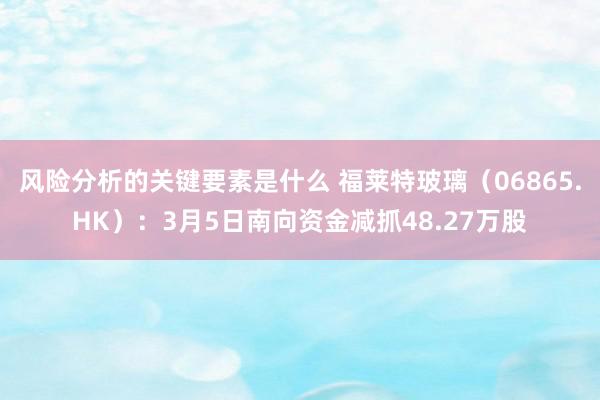 风险分析的关键要素是什么 福莱特玻璃（06865.HK）：3月5日南向资金减抓48.27万股