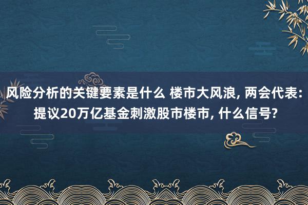 风险分析的关键要素是什么 楼市大风浪, 两会代表: 提议20万亿基金刺激股市楼市, 什么信号?