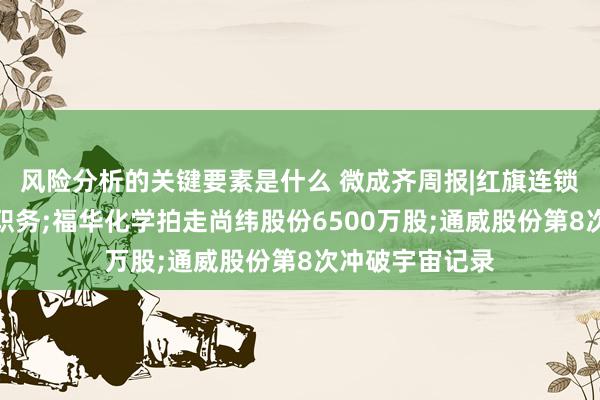 风险分析的关键要素是什么 微成齐周报|红旗连锁调治多名高管职务;福华化学拍走尚纬股份6500万股;通威股份第8次冲破宇宙记录